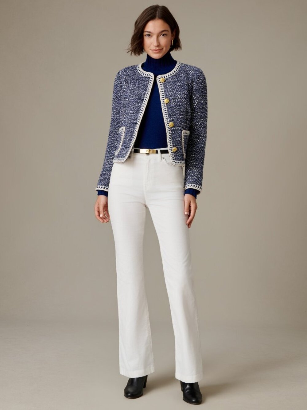 J McLaughlin Domino Velveteen Jeans - Parchment NEW